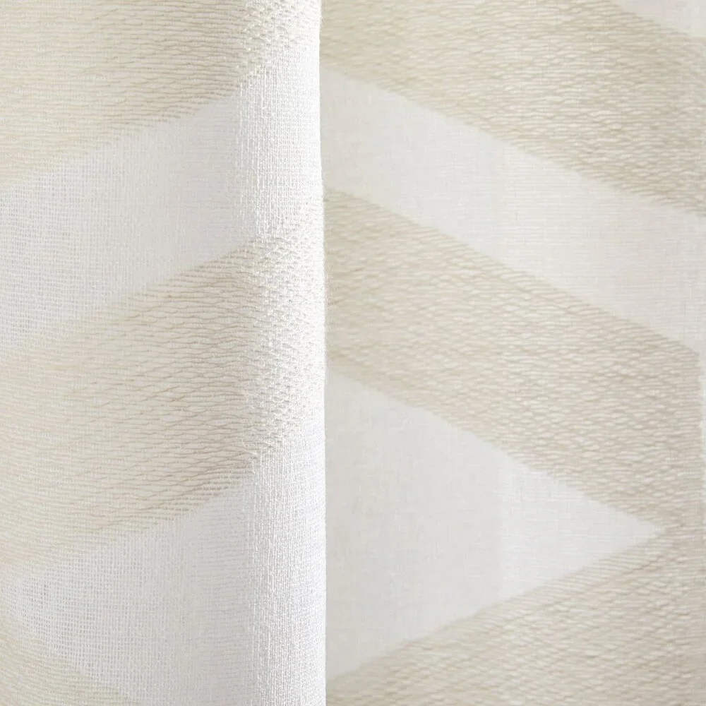 2 NWOT West Elm Semi Sheer Clipped Jacquard Curtain 48x84 Alabaster